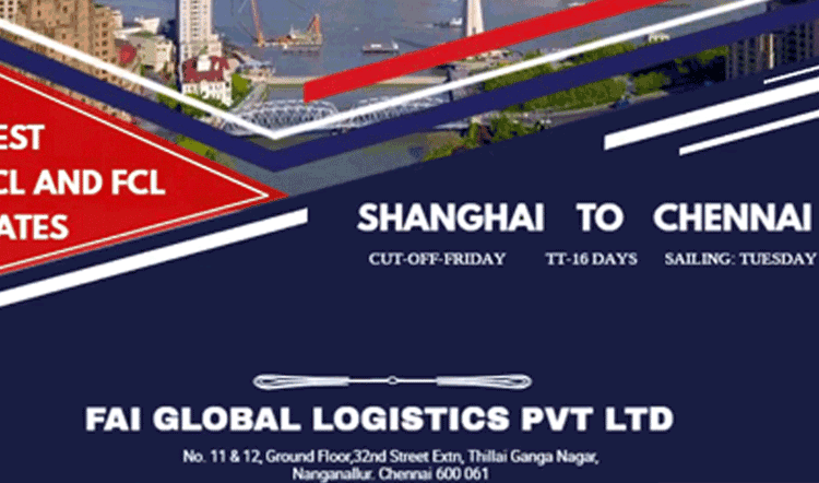 Shangai to Chennai